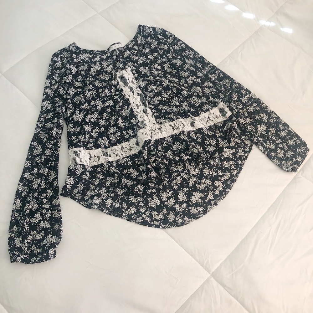 BOGO Lush Floral and Lace Chiffon Blouse